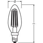 Osram ampoule led flamme clair filament 4w=40 e14 froid