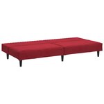 vidaXL Canapé-lit à 2 places avec repose-pied Rouge bordeaux Velours