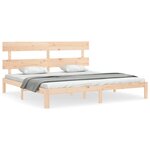 vidaXL Cadre de lit avec tête de lit 200x200 cm bois massif
