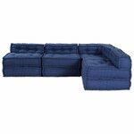 vidaXL Unité de canapé modulaire 4 Pièces Indigo Tissu