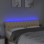 vidaXL Tête de lit à LED Crème 144x7x78/88 cm Tissu