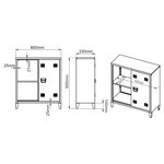 Casier de bureau armoire meuble de rangement pour bureau atelier chambre acier de bureau métallique à 2 portes 90 x 80 x 33 cm gris-bleu 03_0006339