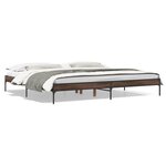 vidaXL Cadre de lit chêne marron 180x200 cm bois d'ingénierie et métal