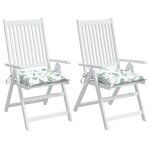 vidaXL Coussins de chaise lot de 2 à motif de feuilles 40x40x7 cm