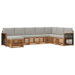 vidaXL Ensemble de canapés d'extérieur 6 Pièces Naturel et gris clair