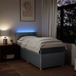 vidaXL Sommier à lattes de lit et matelas Gris clair 90x190 cm Tissu