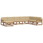 vidaXL Ensemble de canapés d'extérieur 8 pc Naturel et Beige