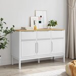 vidaXL Buffet FLORO blanc 114x43x74 cm bois massif de pin