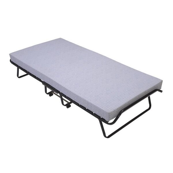 Lit d'appoint pliant 17 lattes 90 x 190 cm + Matelas mousse 10 cm
