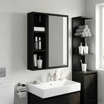 vidaXL Armoire murale de salle de bain Chêne Noir 20 x 14 x 70 cm