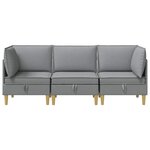 vidaXL Canapé modulaire avec rangement 3 Pièces Gris clair Tissu