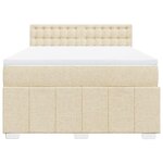 vidaXL Sommier à lattes de lit avec matelas Crème 140x190 cm Tissu