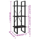 vidaXL Bibliothèque à 3 niveaux gris 40x30x105 cm bois d'ingénierie