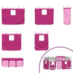 vidaXL Cadre de Lit Mezzanine pour Enfants avec Rideaux Blanc et rose