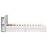 vidaXL Cadre de lit avec rangement Blanc 75 x 190 cm Bois d'ingénierie