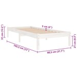 vidaXL Cadre de lit sans matelas blanc bois massif