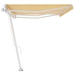 vidaXL Auvent manuel rétractable sur pied 600x300 cm Jaune/Blanc