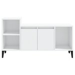 vidaXL Meuble TV Blanc brillant 100x35x55 cm Bois d'ingénierie