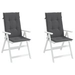 vidaXL Coussins de chaise de jardin à dossier haut lot de 2 anthracite
