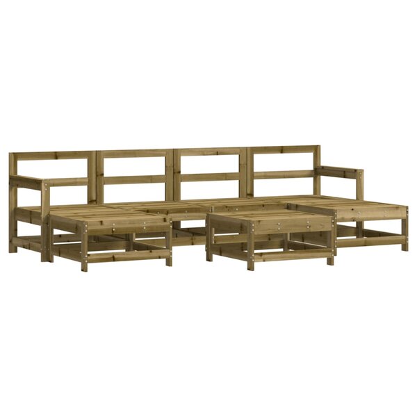 vidaXL Salon de jardin 7 Pièces bois de pin imprégné