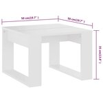 vidaXL Table d'appoint Blanc 50x50x35 cm Aggloméré
