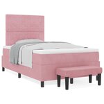 vidaXL Lit à ressorts avec matelas Rose 120 x 190 cm Velours