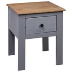 vidaXL Table de chevet Gris 46x40x57 cm Pin Gamme Panama