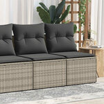 vidaXL Salon de jardin 2 Pièces avec coussins gris clair polyrotin acacia