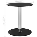 vidaXL Table basse Noir 40 cm Verre trempé