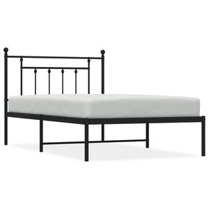 vidaXL Cadre de lit métal sans matelas avec tête de lit noir 107x203cm
