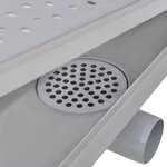 vidaXL Drain de douche linéaire 630x140 mm acier inoxydable