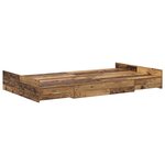 vidaXL Cadre de lit avec rangement Bois ancien 120 x 190 cm