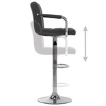 vidaXL Chaise de bar Gris foncé Tissu