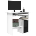 vidaXL Bureau Blanc brillant 80x45x74 cm Bois d’ingénierie