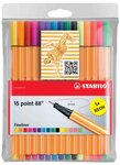 Pochette de 15 stylos feutres pointe fine point 88 STABILO