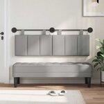 vidaXL Tête de lit suspendue Avec lumière LED Gris nuage Tissu