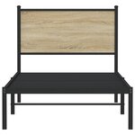 vidaXL Cadre de lit en métal sans matelas chêne sonoma 90x200 cm