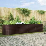 vidaXL Jardinière surélevée Marron 400 x 80 x 81 cm Acier