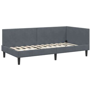 vidaXL Cadre de lit d'angle Autre Gris foncé 90 x 200 cm