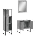 vidaXL Ensemble d'armoires de salle de bain 3 Pièces sonoma gris