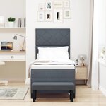 vidaXL Lit à ressorts avec matelas Gris foncé 80 x 200 cm Velours