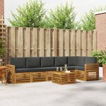 vidaXL Ensemble de canapé d'angle 7 Pièces Naturel et Anthracite