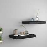 vidaXL Étagères murales flottantes 2 Pièces noir 40x23x3 8 cm MDF
