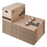 Pack and Move - Lot 10 cartons déménagement stockage XL - 80 x 40 x 40 cm - Poignées renforcées - 1 adhésif offert
