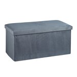 Banquette pliable avec coffre de rangement salon chambre 77 x 39 x 38 cm assise matelassée design élégant en MDF gris 13_0011178