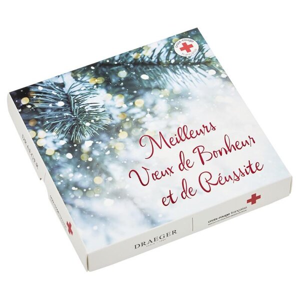 Lot de 6 cartes de voeux avec enveloppe  coffret croix-rouge bonheur et réussite - draeger paris