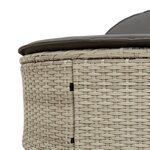 vidaXL Chaise longue double avec coussins gris clair résine tressée