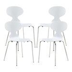 Lot de 4 chaises de salle à manger 80 x 47 x 48 cm moderne design robuste blanc / chrome 03_0009834