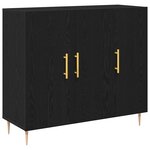 vidaXL Buffet Chêne noir 90 x 34 x 80 cm Bois d'ingénierie