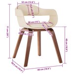 vidaXL Chaise de salle à manger Blanc Bois courbé et similicuir